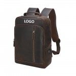 Leather Backpack With USB Charging Port with Logo