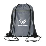 Customized Lonsdale Drawstring Reflective Cinch Backpack
