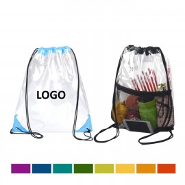 PVC Clear Drawstring Backpack with Logo  PVC Clear Drawstring Backpack with Logo