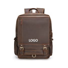 Personalized Men's Retro Leather Laptop Backpack