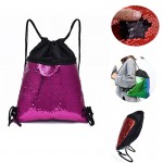 Custom Printed Mermaid Reversible Sequin Drawstring Backpack Glitter?