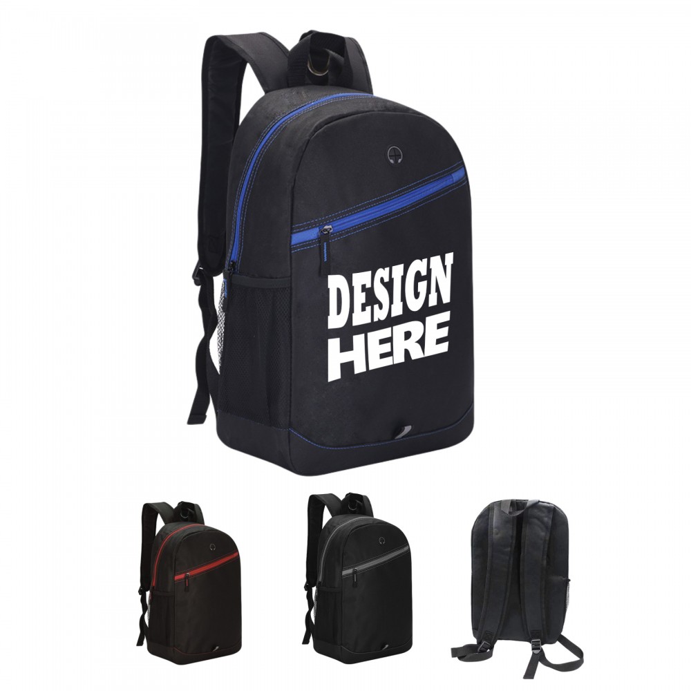 15.6 Inch Travel Laptop Backpack w/ Front Zipper Pocket with Logo