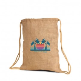 Customized Jute/Burlap Drawstring Backpack  Customized Jute/Burlap Drawstring Backpack