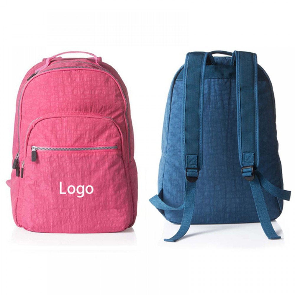 Logo Branded Denim Felt School Backpack