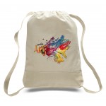 Promotional Natural 12 Oz. Canvas Cinch Backpack - Full Color Transfer (14"x18"x2")