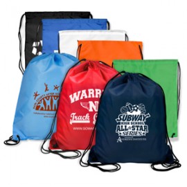 "Ventoux" 210D Polyester Drawstring Cinch Pack Backpack with Logo