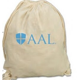 Cotton Canvas Drawstring Backpack with Logo