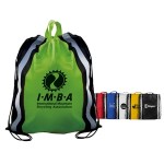 Personalized Non-Woven Reflective Drawstring Backpack w/Stripes (Spot Color)
