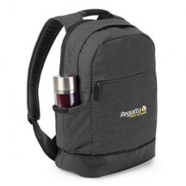 Heritage Supply Tanner Laptop Backpack - Charcoal Heather-Black with Logo