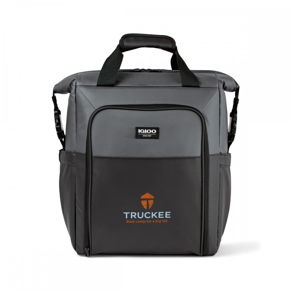 Igloo Seadrift Switch Backpack Cooler - Black-Grey with Logo