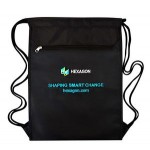 Custom 420D Polyester Drawstring Backpack Cinch Bag 14"x19"x3" with Logo