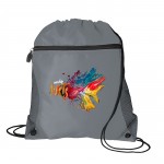 Mesh Pocket Drawstring Backpack - Full Color Transfer (14" x 16) with Logo