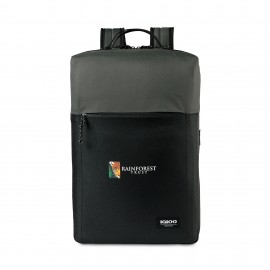 Igloo Fundamentals Lotus Backpack Cooler - Black-Dark Grey with Logo
