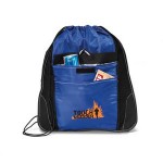 Elite Sport Cinchpack with Insulated Pocket - Royal Blue with Logo