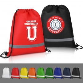 Logo Branded Reflective Non-Woven Drawstring Backpack