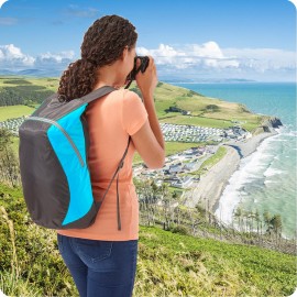 Promotional Smooth Trip Travel Gear by Talus Ultralight Foldable Day Pack, Blue/Gray  Promotional Smooth Trip Travel Gear by Talus Ultralight Foldable Day Pack, Blue/Gray