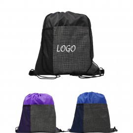 Logo Branded 210D Drawstring Stylish Backpack