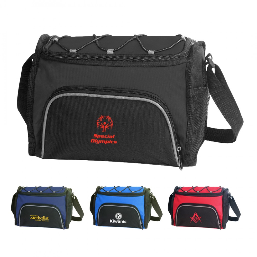 Custom Polyester 6 Pack Cooler Lunch Bag