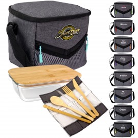 Victory Lunch Cooler Bamboo Set with Logo