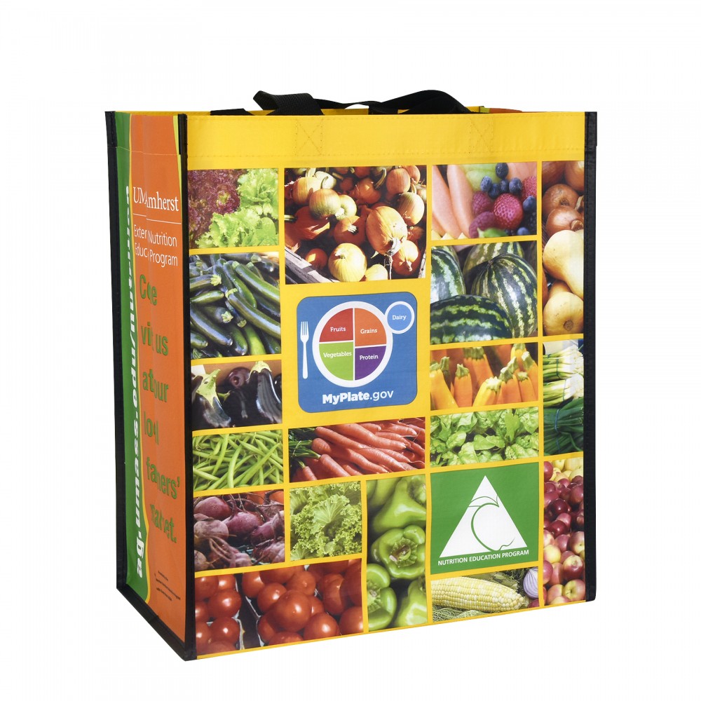 Branded Custom Full-Color Double Laminated Woven Promotional Tote Bag 13"x15"x8 Branded Custom Full-Color Double Laminated Woven Promotional Tote Bag 13"x15"x8