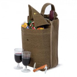 Silverado Wine Bottle Cooler Tote Brown with Logo