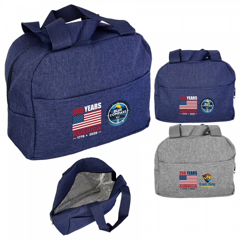 Customized Handy Heathered Lunch Cooler