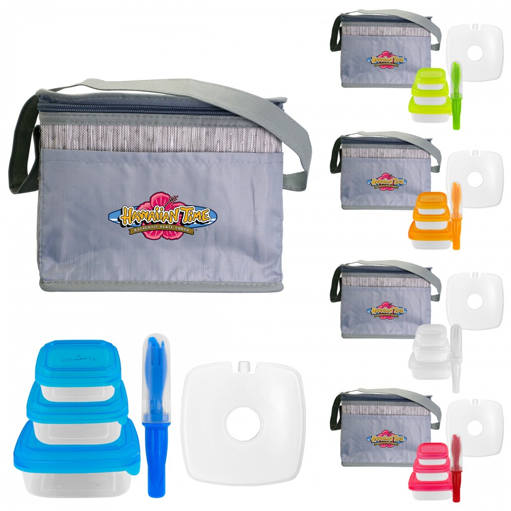 Gray Graph Chilled Lunch Set with Logo