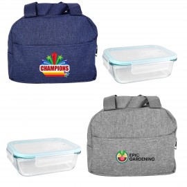 Logo Branded Handy Heathered Glass Lunch Set