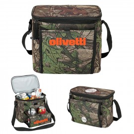 Logo Branded 12 Can Green Camo Cooler