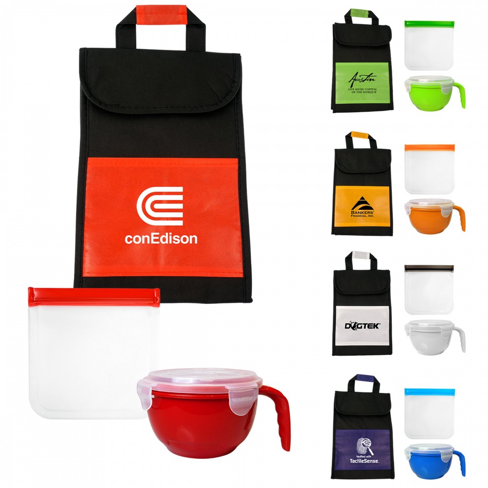 Custom Printed Insulated Noodle & Sandwich Cooler Set