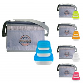 Gray Graph Portion Control Lunch Set with Logo