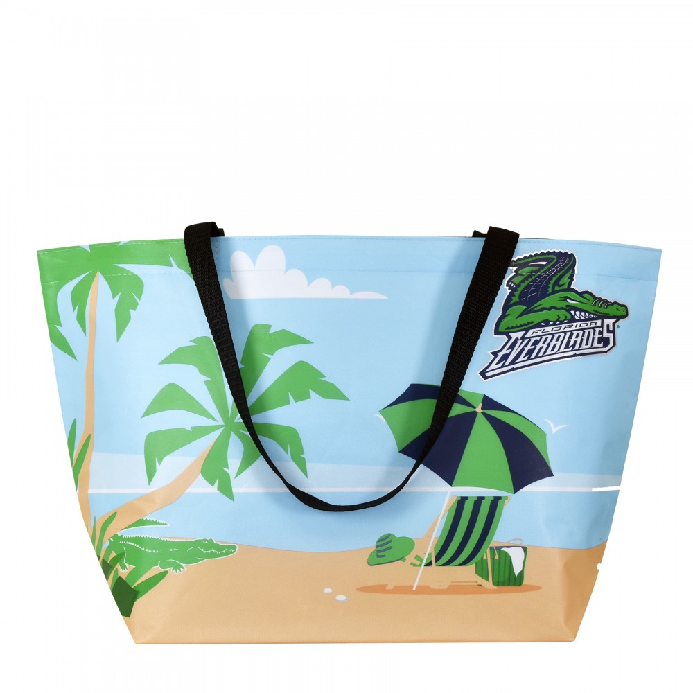 Branded Custom 200g Double Layered Laminated Non-Woven Beach Bag 22"x13"x6" Branded Custom 200g Double Layered Laminated Non-Woven Beach Bag 22"x13"x6"