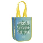 Logo Imprinted Laminated Non-Woven Round Cornered Lululemon Style Promotional Gift Bag  9"x12"x4.5"
