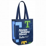 Custom Embroidered Round Cornered Lululemon Style Laminated Promotional Gift Bag 9"x12"x4.5"