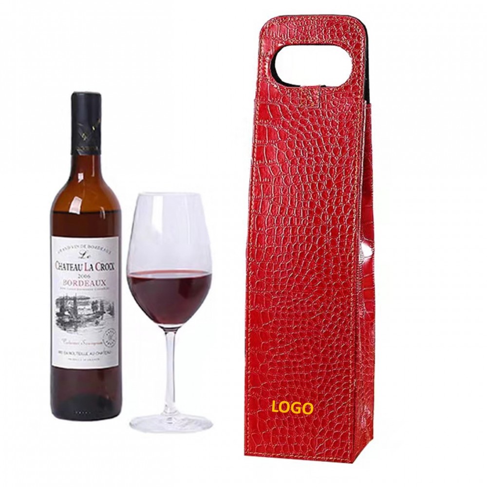 Personalized Leather Wine Tote-Alligator Personalized Leather Wine Tote-Alligator