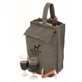 Silverado Wine Bottle Cooler Tote Grey with Logo