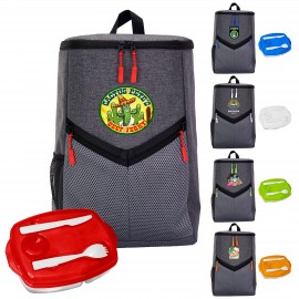 Logo Branded Victory Locking Lid Cooler Backpack Set