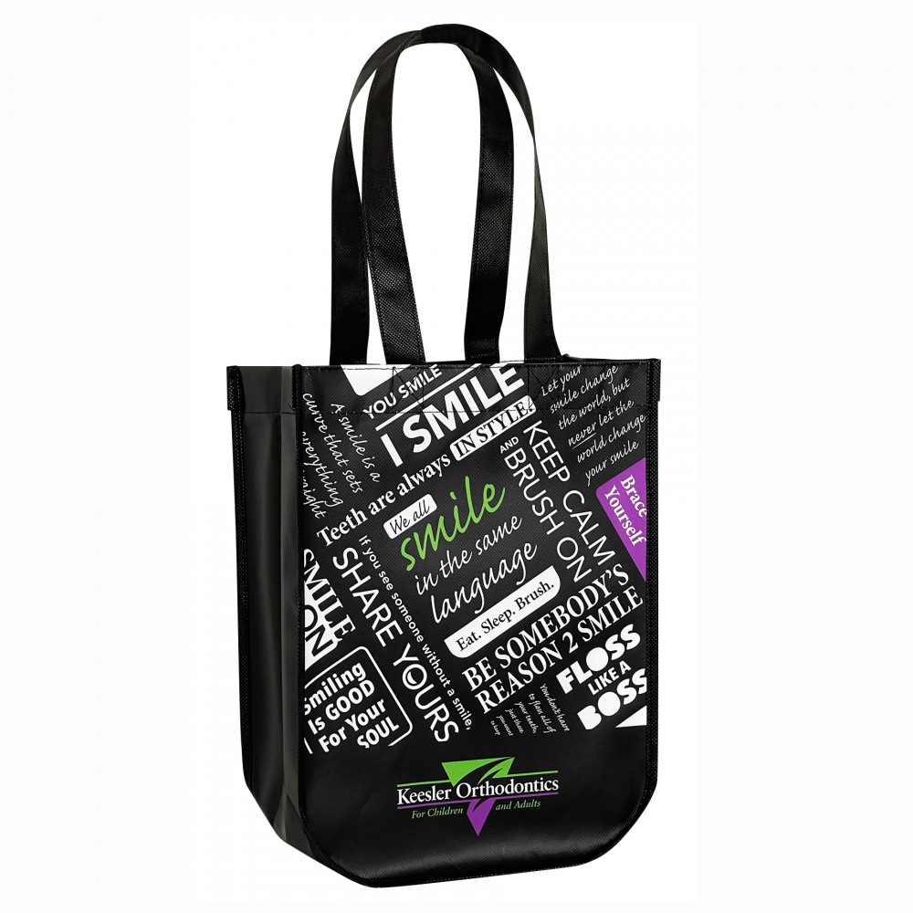 Promotional Laminated Non-Woven Round Cornered Lululemon Style Promotional Gift Bag  9"x12"x4.5" Promotional Laminated Non-Woven Round Cornered Lululemon Style Promotional Gift Bag  9"x12"x4.5"