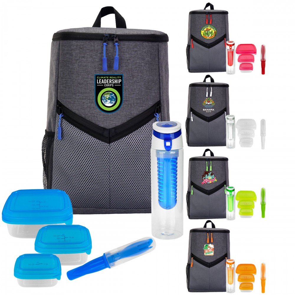 Victory Lunch & Drink Cooler Backpack Set with Logo