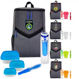 Victory Lunch & Drink Cooler Backpack Set with Logo
