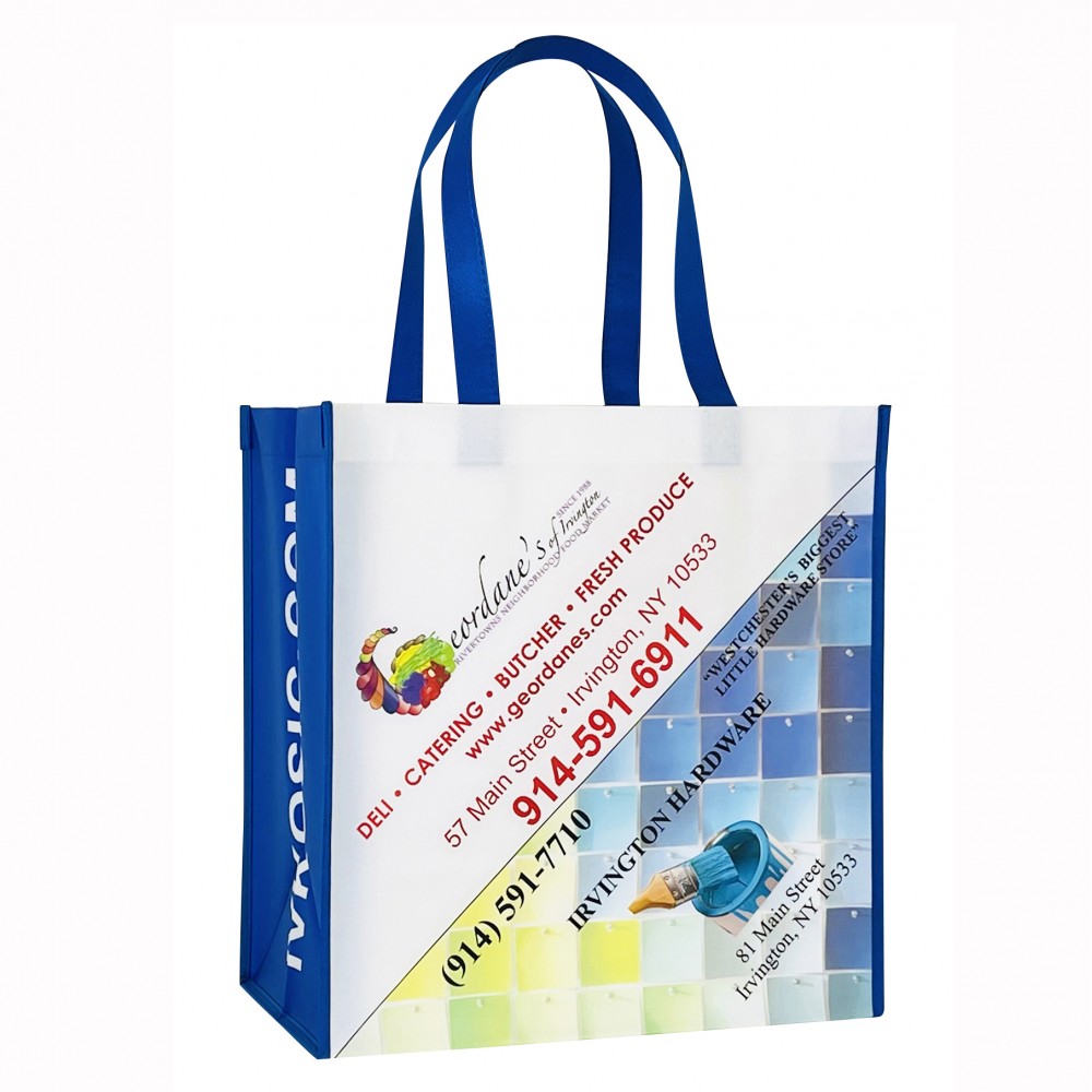 Branded Full-Color Laminated Non-Woven Grocery Tote Bag 13"x15"x8" Branded Full-Color Laminated Non-Woven Grocery Tote Bag 13"x15"x8"