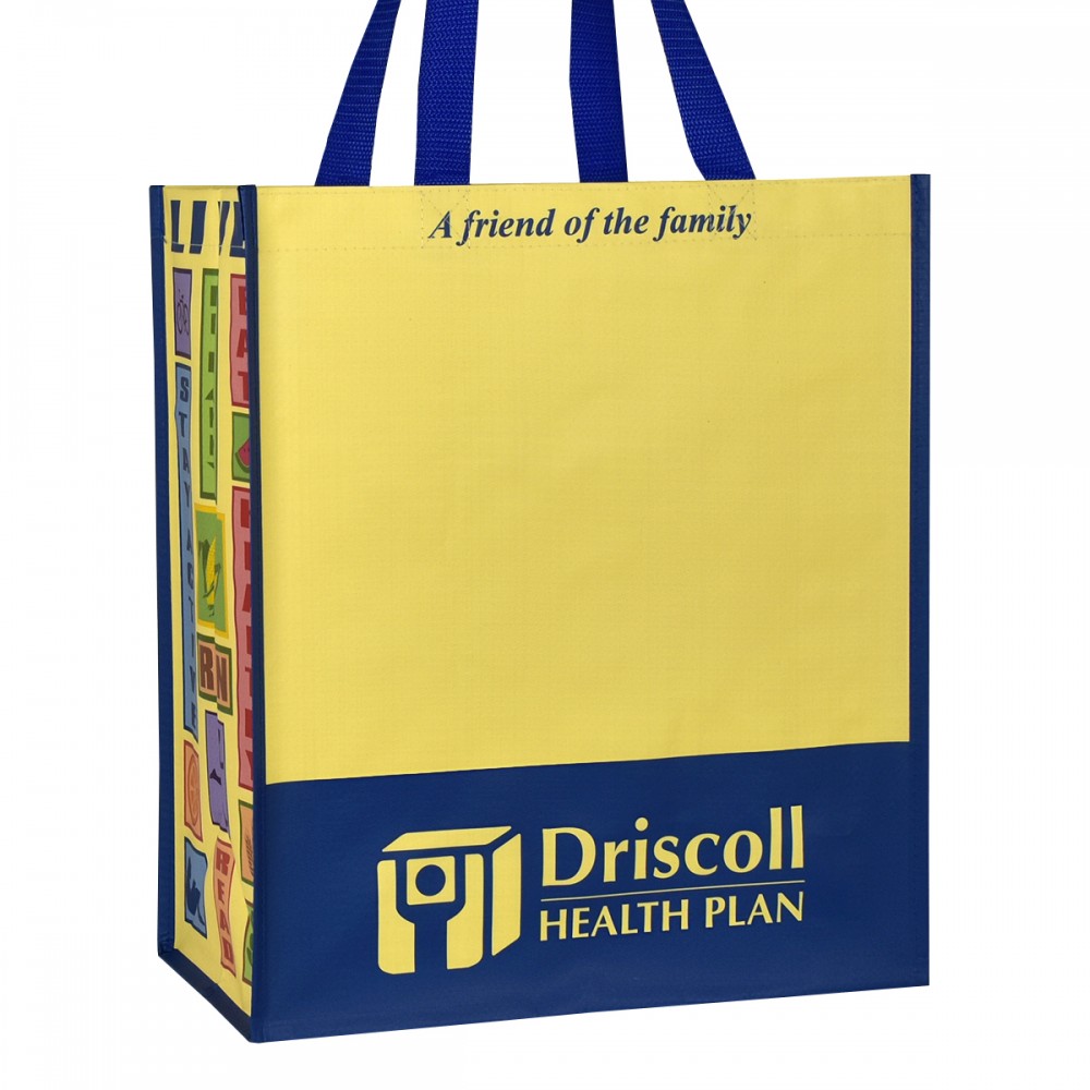Branded Custom Full-Color Laminated Woven Promotional Tote Bag13"x15"x8" Branded Custom Full-Color Laminated Woven Promotional Tote Bag13"x15"x8"