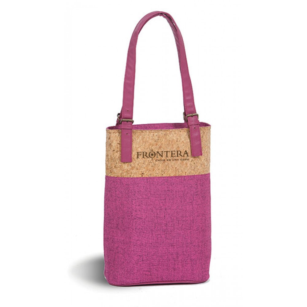 Custom Printed Luxe Double Bottle Wine Tote Custom Printed Luxe Double Bottle Wine Tote