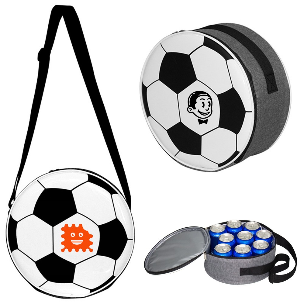 Logo Imprinted Football Printing Cooler Shoulder Bag Logo Imprinted Football Printing Cooler Shoulder Bag