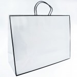Large Sophie Eurotote Shopping Bag (16"x6"x12") (White w/Black Border) Custom Printed