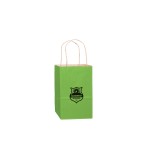 Custom Imprinted Matte Color Paper Shopper Tote Bag (5"x3 1/2"x8") - Flexo Ink