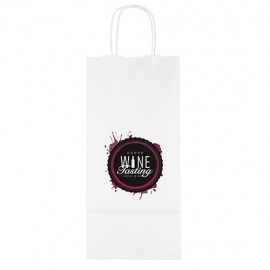 Custom Imprinted Vino White Shopper Bag (ColorVista)