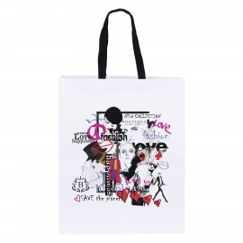 Custom Printed Teak Cotton Twill-Handle White Eurototes (Chromatic)