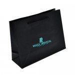 Custom Printed Ink Imprinted Matte Eurotote Bag (9"x3 1/2"x7") (Black)