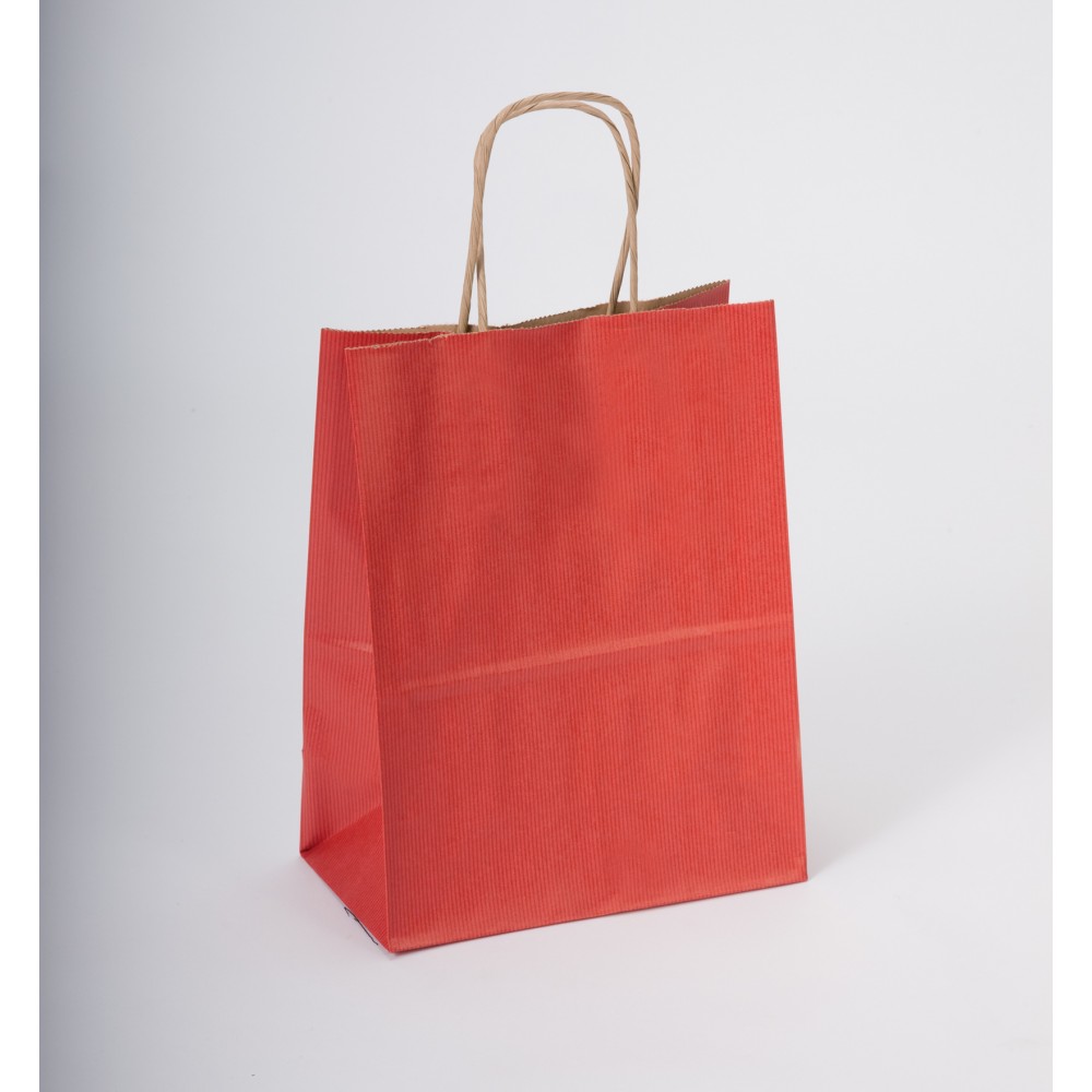 Really Red Shadow Stripe Bag (8"x4.75"x10.5") Custom Imprinted